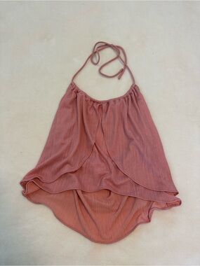 Sleeveless Halter Top in Dusty Rose